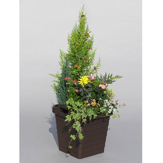 A340 Square Pot [Brown] - Garden Pots & Plant Pots Singapore