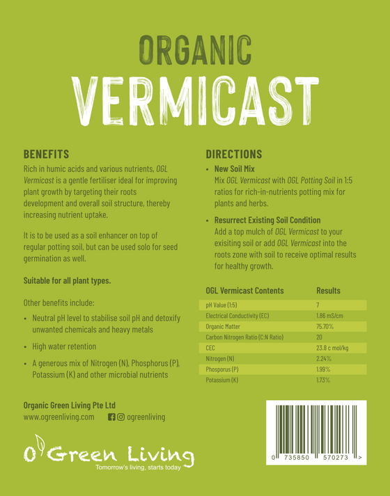 OGL Vermicast, Organic Fertilizer - Garden Soil Singapore